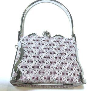 ✨ Vintage Silver Lace Evening Bag with Chain – Pre-Owned ✨